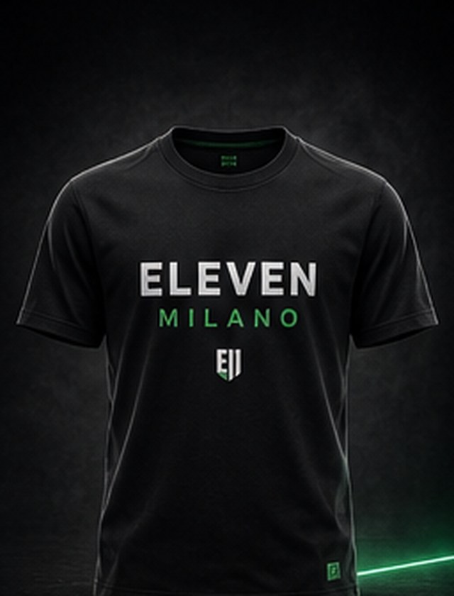 T-shirt nera Eleven Milano